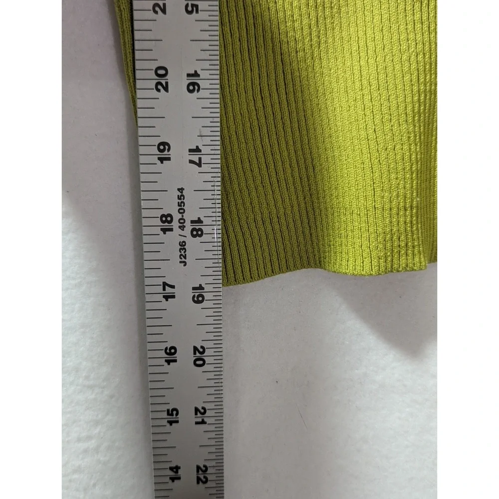 Sincerely Jules Ribbed Crop Sweater Square Neck Long Sleeve Green‎ M